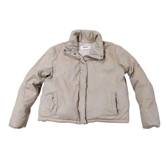 BB Dakota Casual Tan Puffer Jacket Size Medium Fall Season Lined Pockets CLEAN - Picture 1 of 14